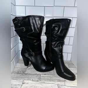 Black calf boots